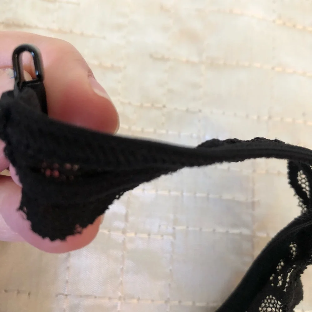 Romantic PINK Victoria Secret black lace bralette